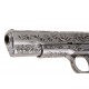 Страйкбольный пистолет Colt 1911 Etched Version, хром, металл, блоу бэк, грин газ